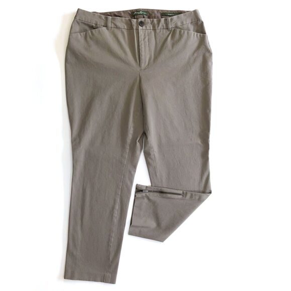 Eddie Bauer Blakeley Ankle Zip Pants Sz 14 Brown - Picture 1 of 10